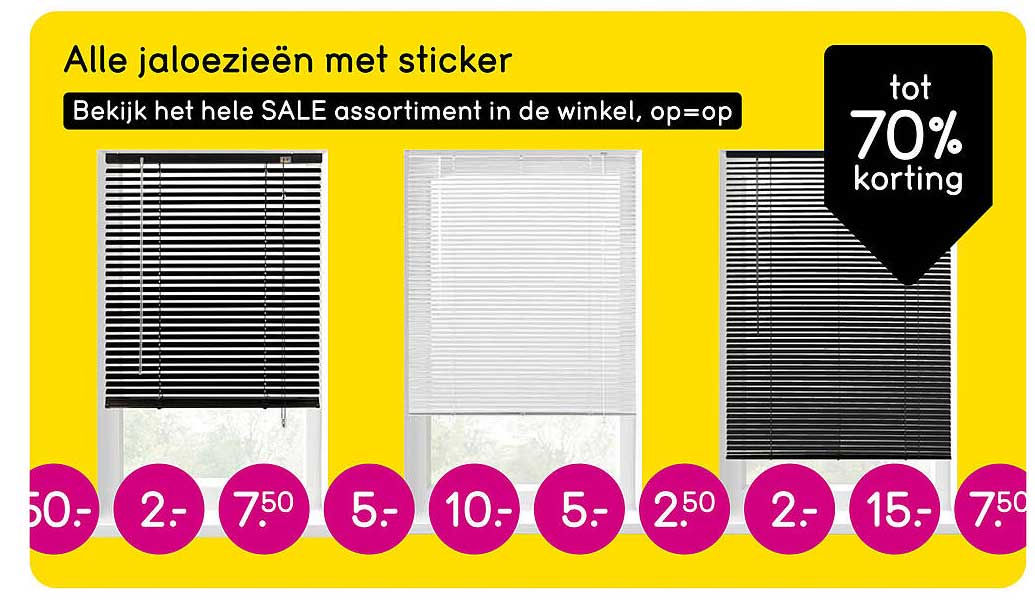 Alle jaloezieën met sticker