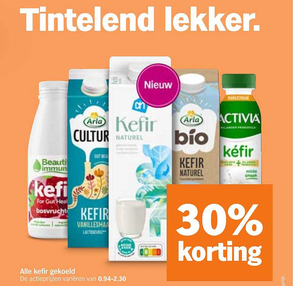 Alle kefir gekoeld 30% korting