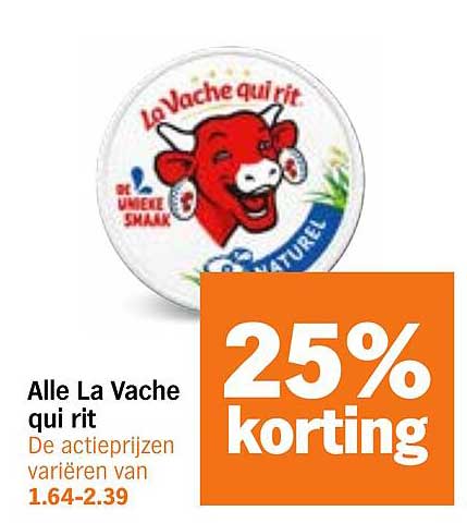Alle La Vache qui rit 25% korting