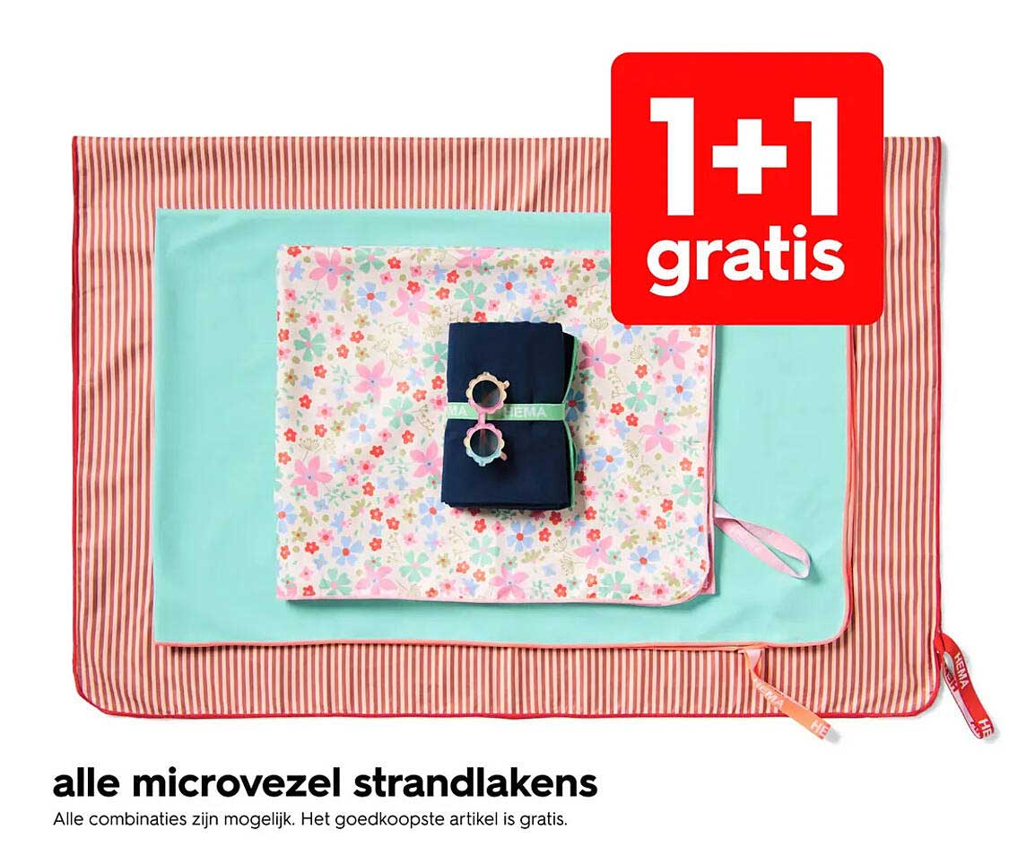 alle microvezel strandlakens 1+1 gratis