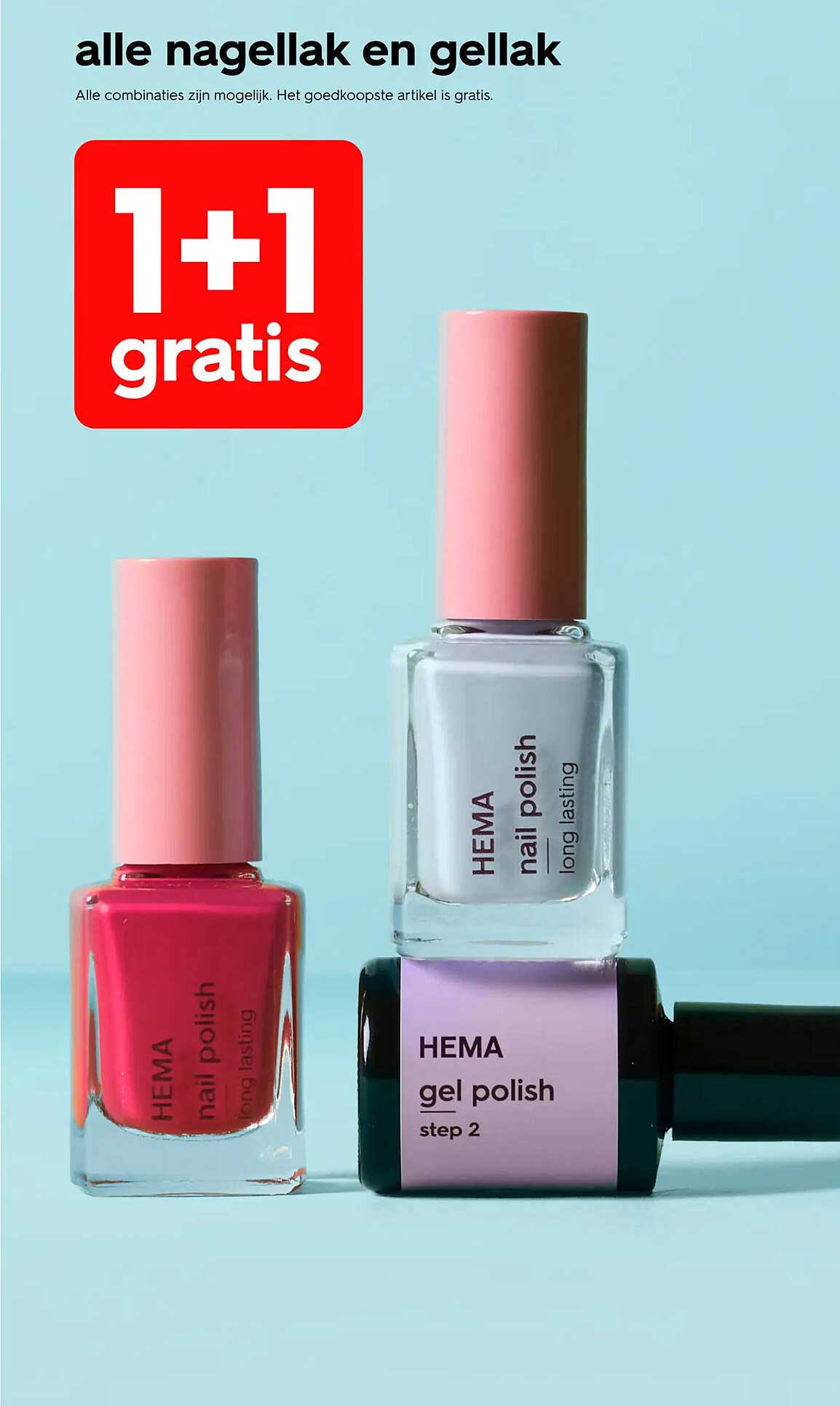 alle nagellak en gellak 1+1 gratis