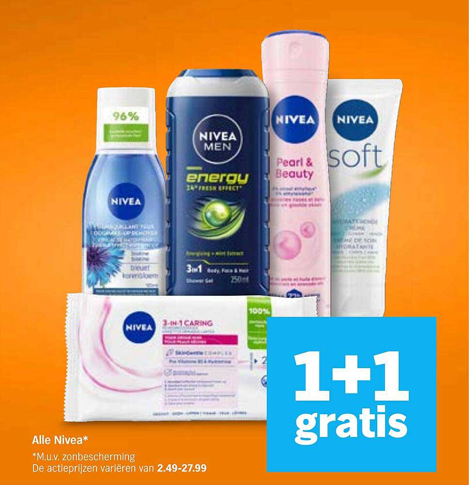Alle Nivea* 1+1 gratis