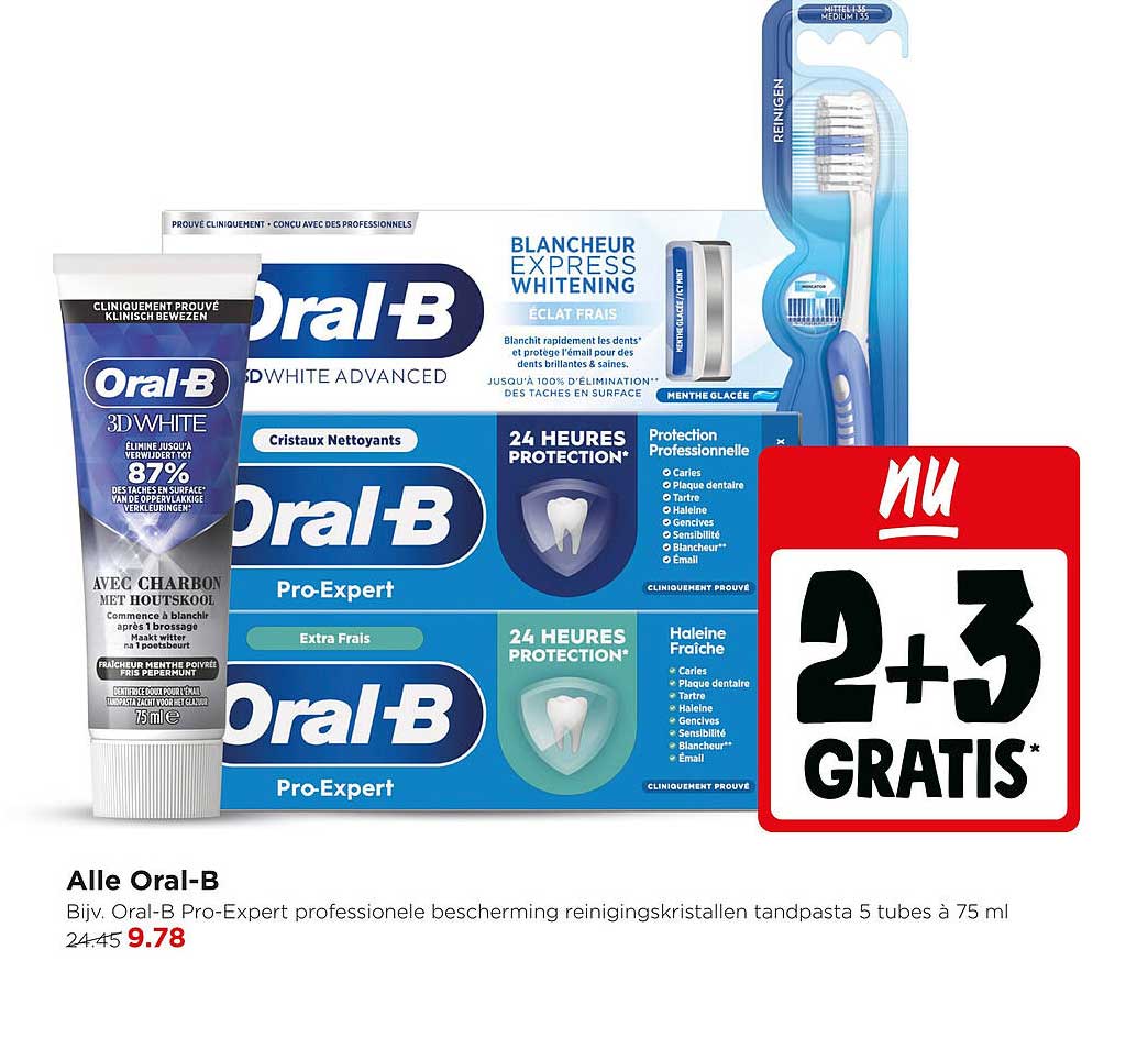 Alle Oral-B 2+3 GRATIS