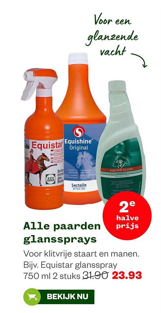 Alle paarden glanssprays 2e halve prijs
