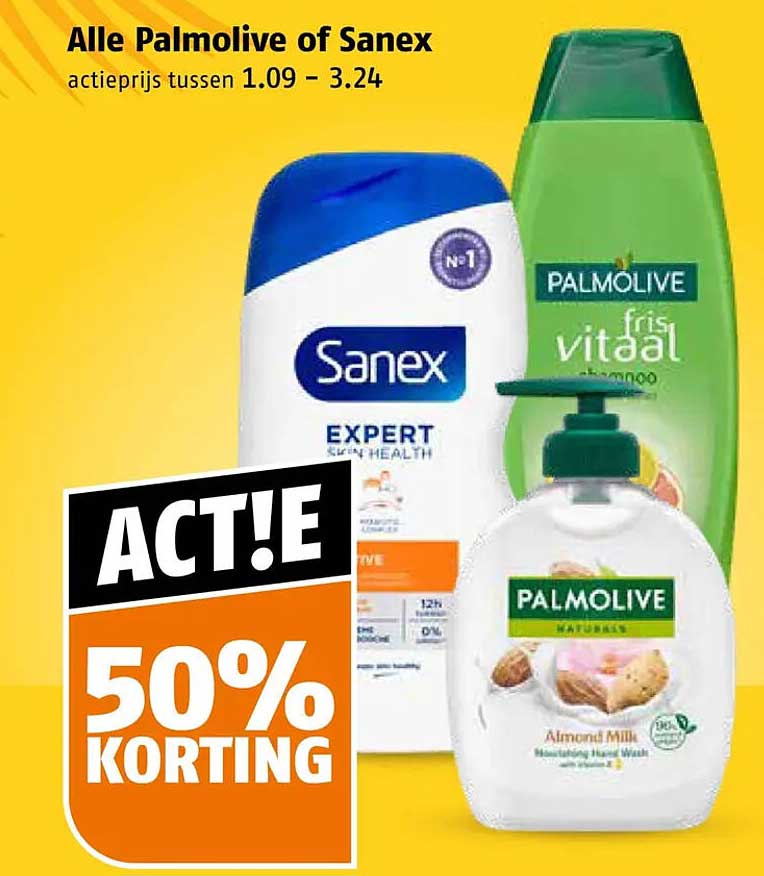 Alle Palmolive of Sanex ACTIE! 50% KORTING