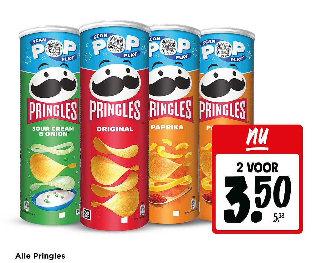 Alle Pringles 2 voor 3.50