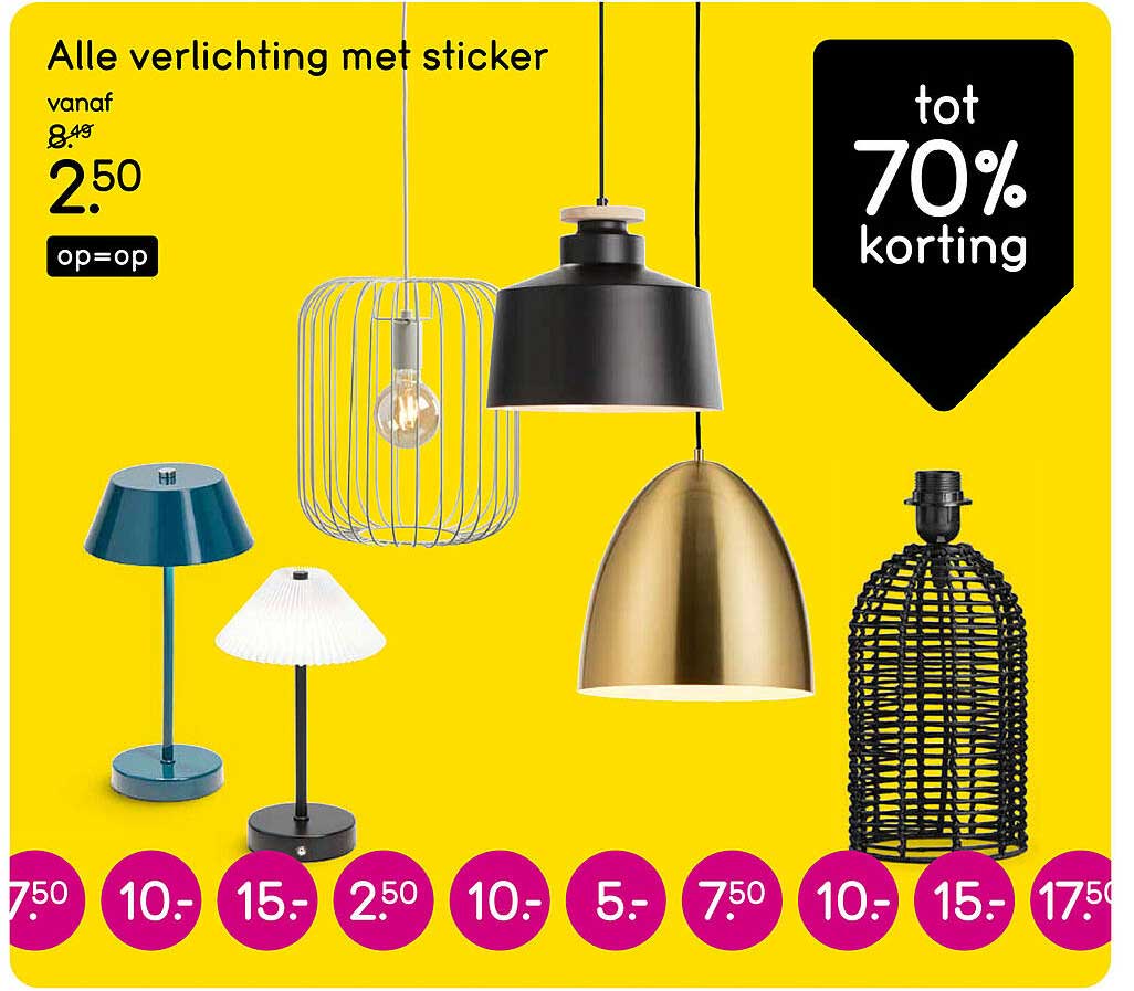 Alle verlichting met sticker