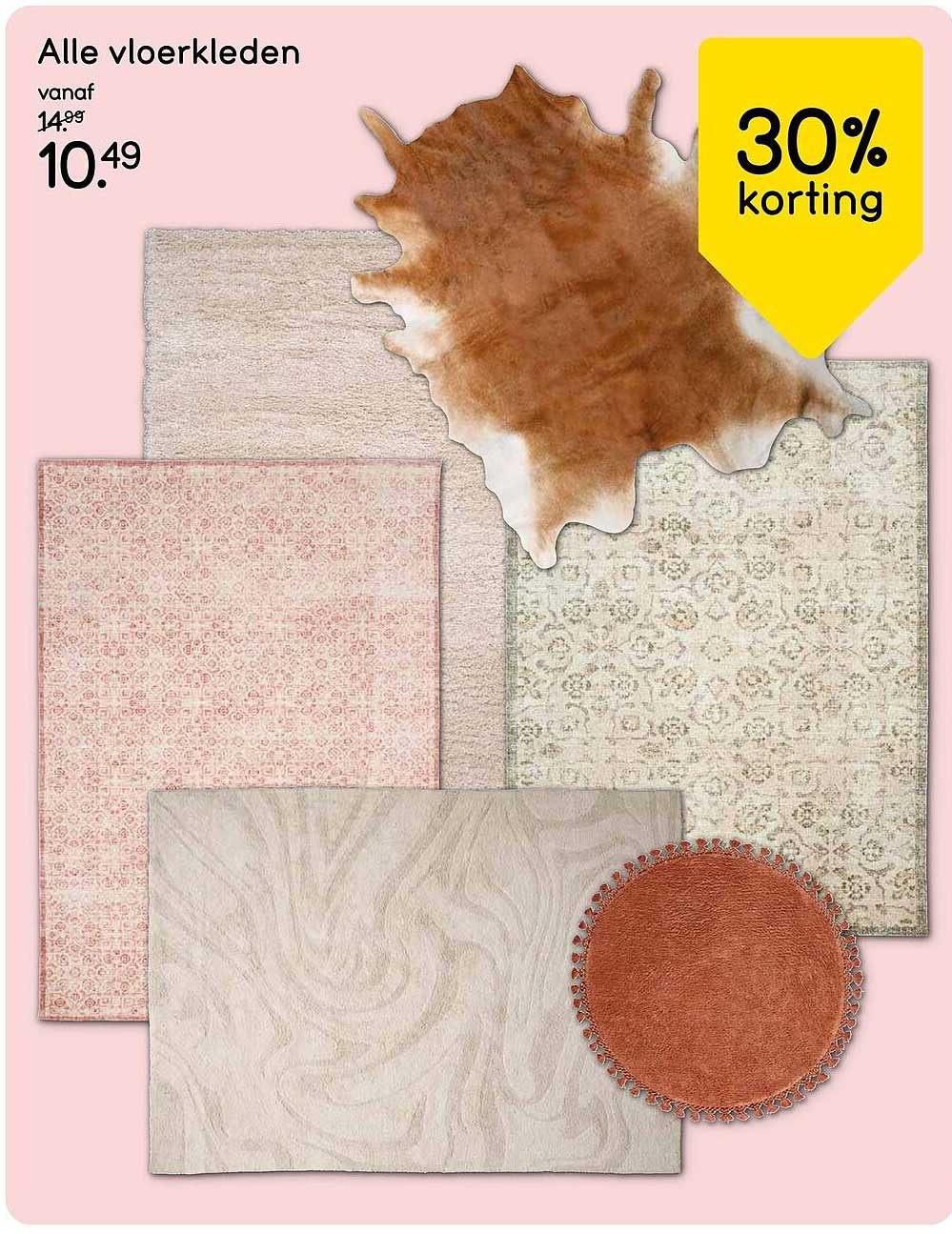 Alle vloerkleden 30% korting