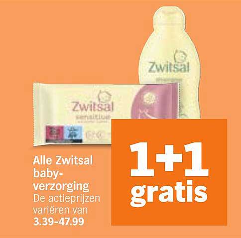 Alle Zwitsal baby-verzorging 1+1 gratis