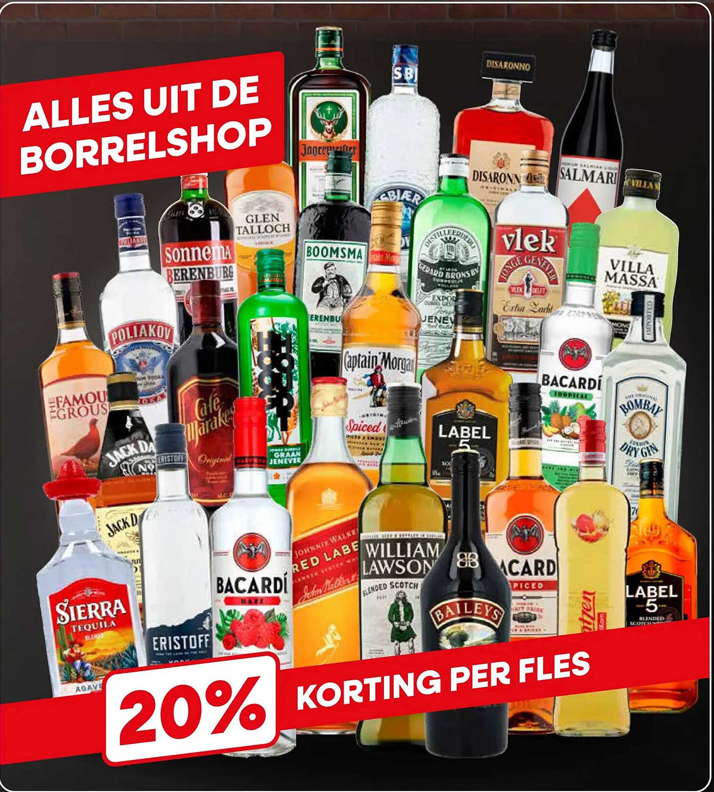ALLES UIT DE BORRELSHOP 20% KORTING PER FLES