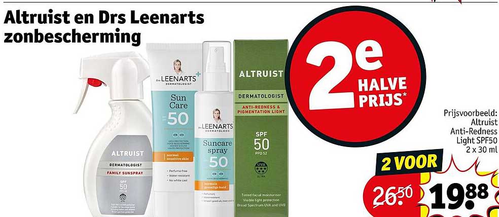 Altruist en Drs Leenarts zonbescherming 2e halve prijs