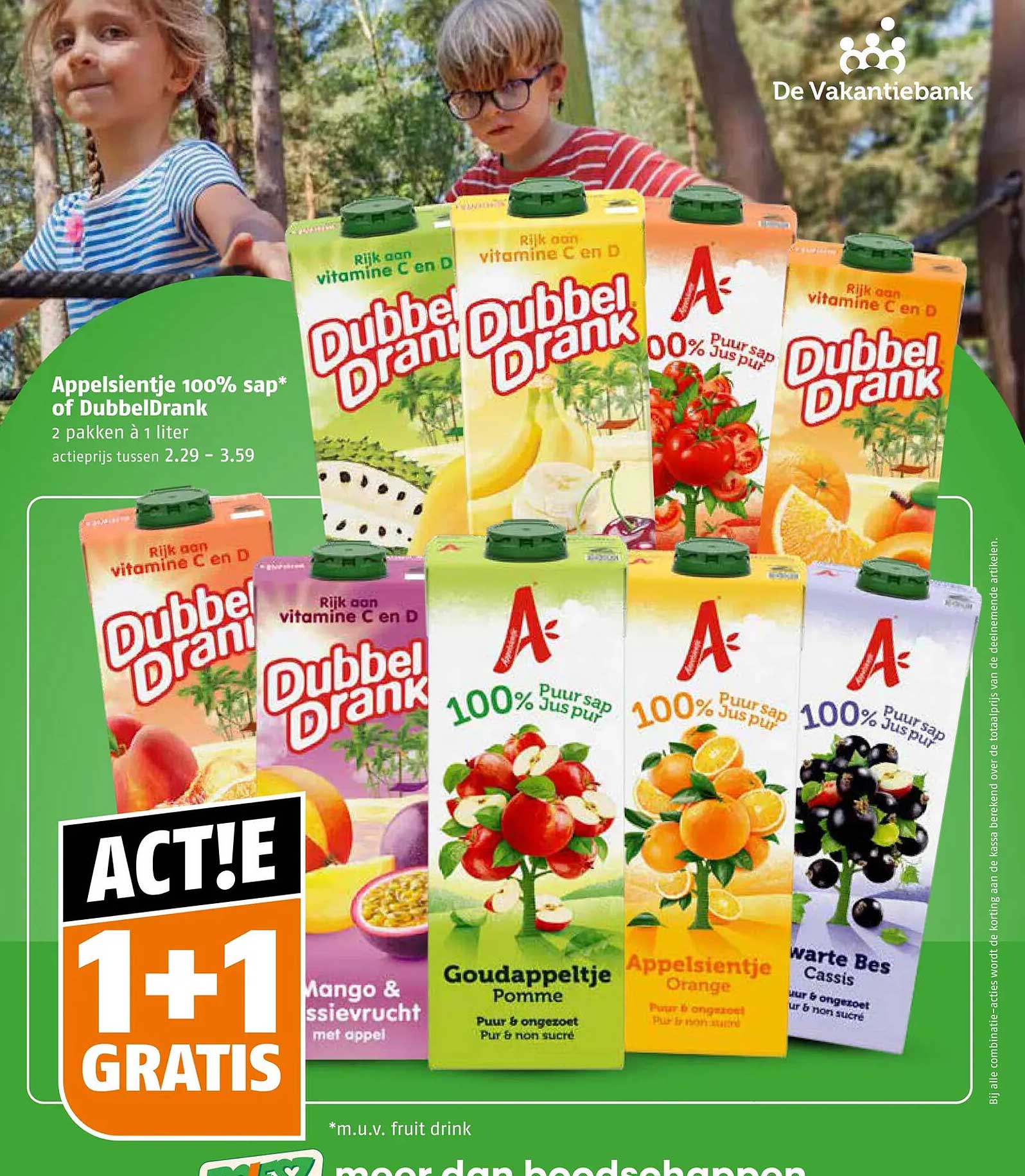Appelsientje 100% sap* of DubbelDrank 1+1 GRATIS