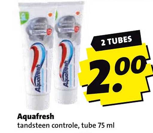 Aquafresh tandsteen controle, tube 75 ml 2 TUBES