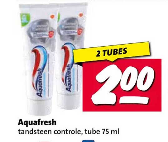 Aquafresh tandsteen controle, tube 75 ml 2 TUBES