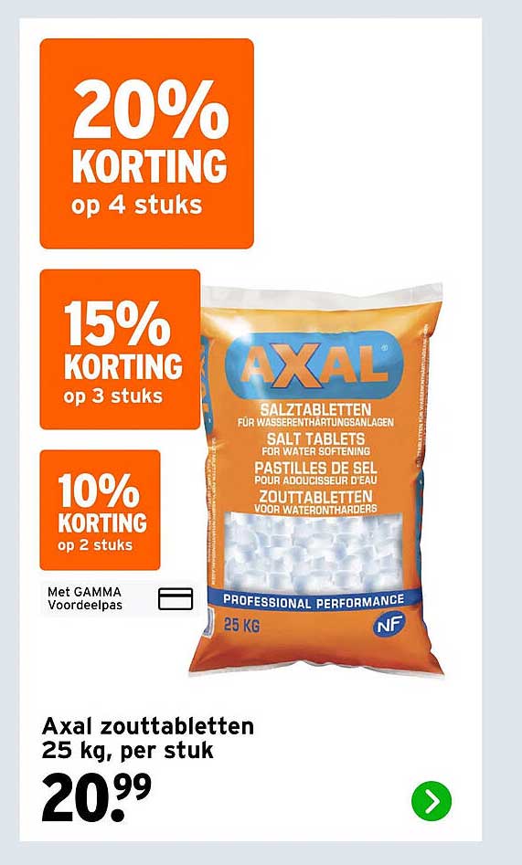 Axal zouttabletten 25 kg, per stuk