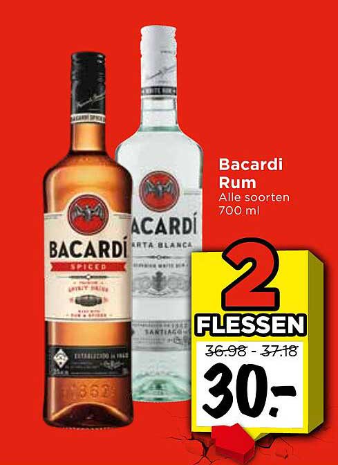 Bacardi Rum Alle soorten 700 ml 2 FLESSEN