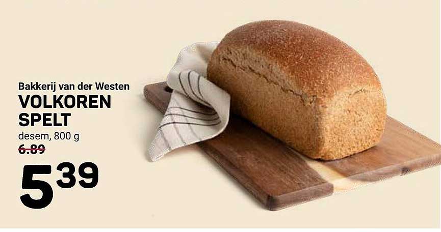 Bakkerij van der Westen VOLKOREN SPELT desem, 800 g