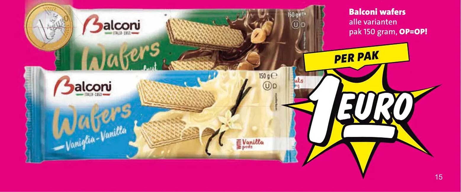 Balconi wafers alle varianten pak 150 gram, OP=OP!