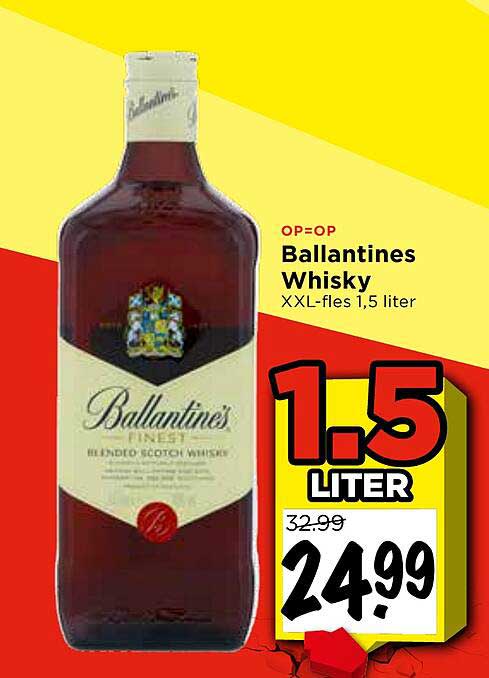 Ballantines Whisky XXL-fles 1,5 liter OP=OP