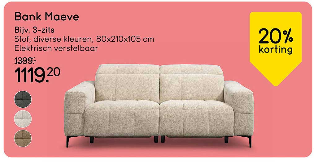 Bank Maeve 20% korting