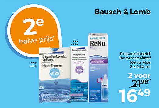 Bausch & Lomb 2e halve prijs