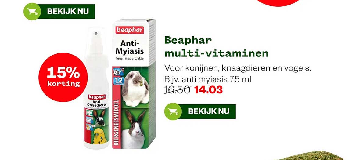 Beaphar multi-vitaminen 15% korting