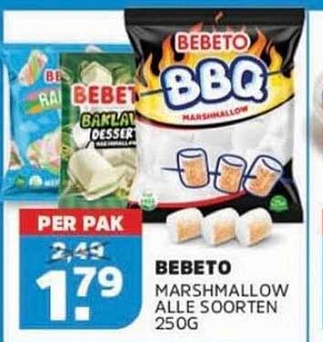 Bebeto Marshmallow alle soorten 250g