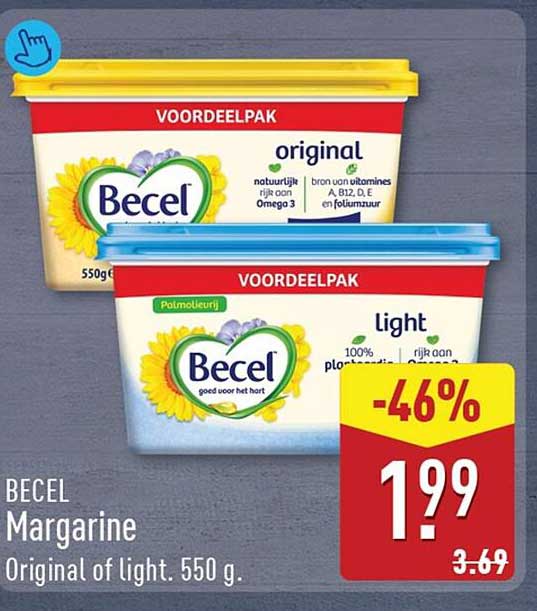 Becel Margarine Original of Light. 550 g. -46%