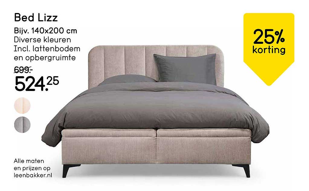 Bed Lizz 25% korting