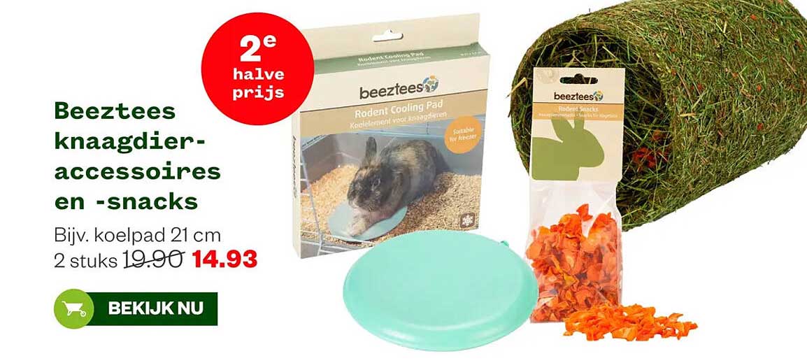 Beeztees knaagdier-accessoires en -snacks 2e halve prijs