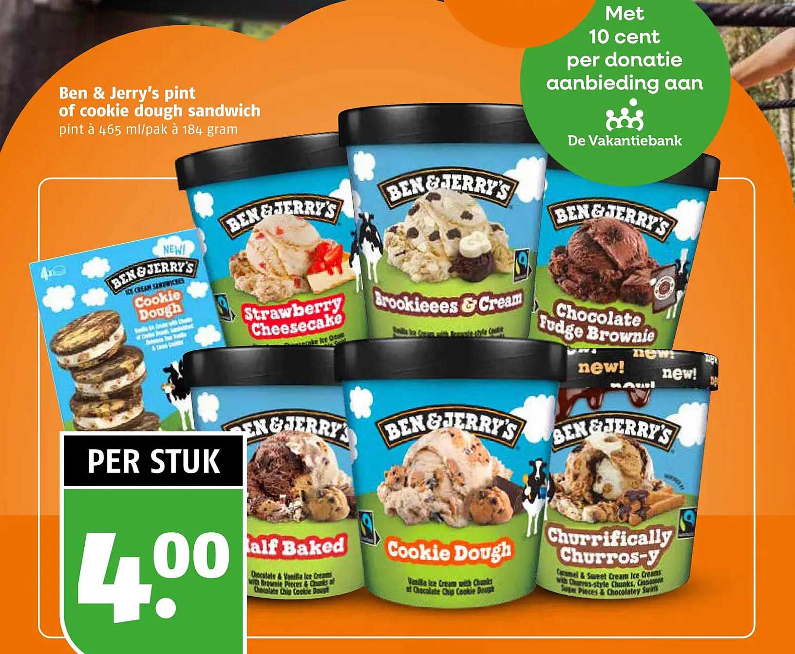 Ben & Jerry's pint of cookie dough sandwich