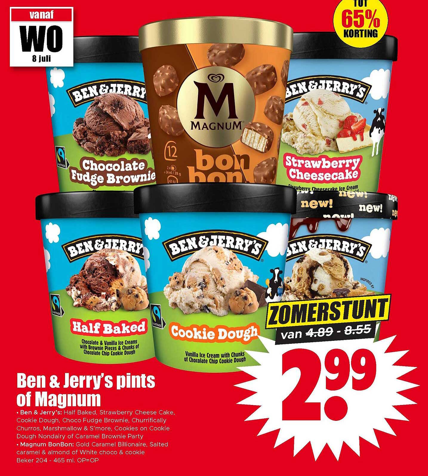 Ben & Jerry’s pints of Magnum ZOMERSTUNT