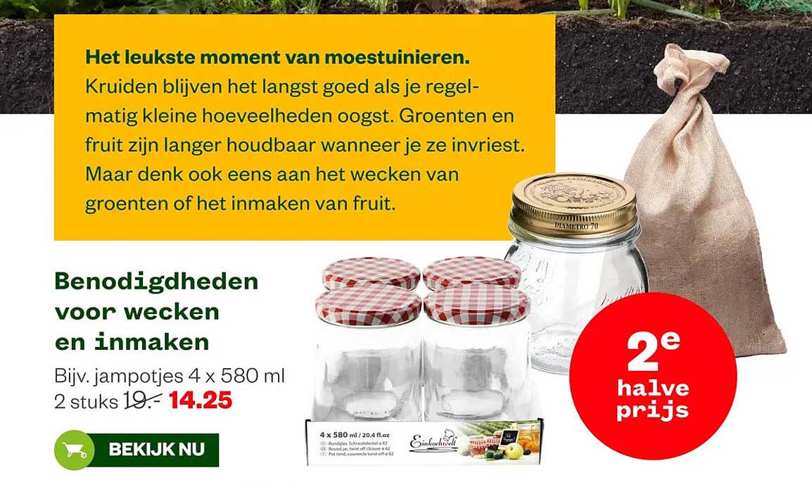 Benodigdheden voor wecken en inmaken 2e halve prijs