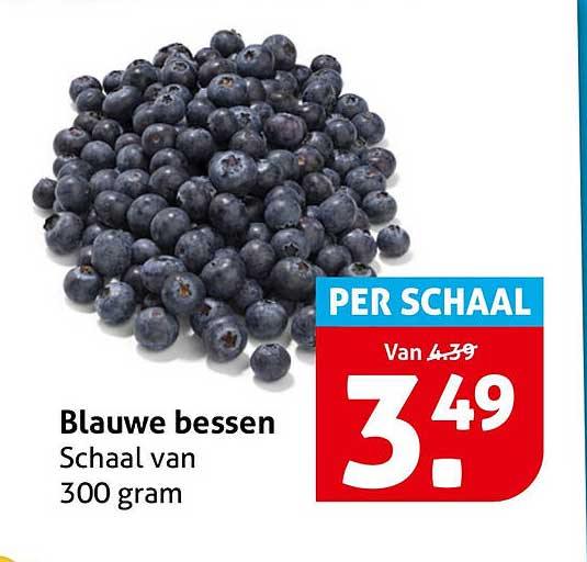 Blauwe bessen Schaal van 300 gram PER SCHAAL