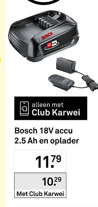 Bosch 18V accu 2.5 Ah en oplader