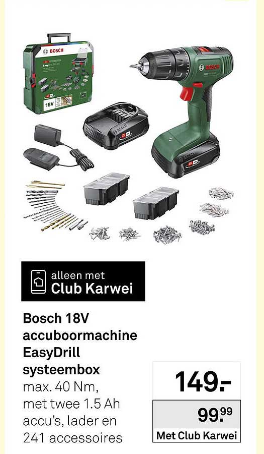 Bosch 18V accuboormachine EasyDrill systeembox