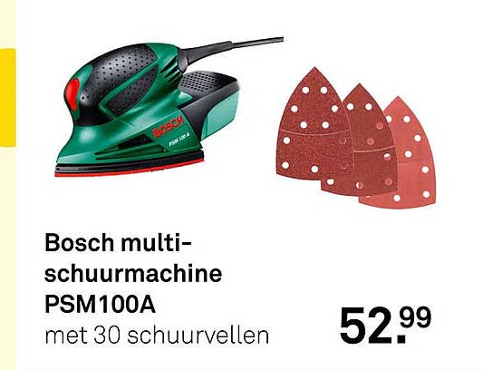 Bosch multi-schuurmachine PSM100A met 30 schuurvellen