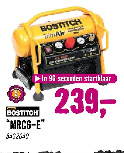 BOSTITCH "MRC6-E" In 96 seconden startklaar