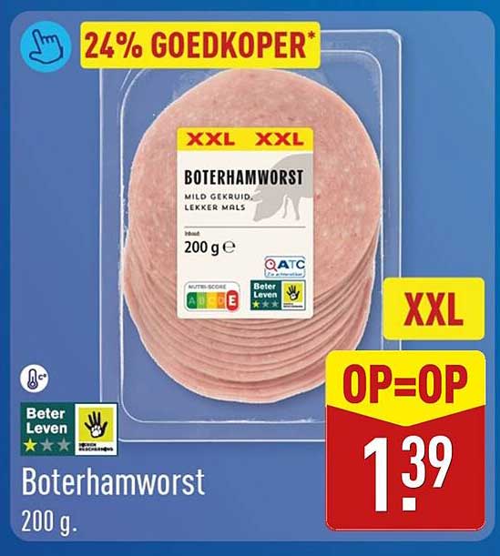 Boterhamworst 200 g XXL OP=OP