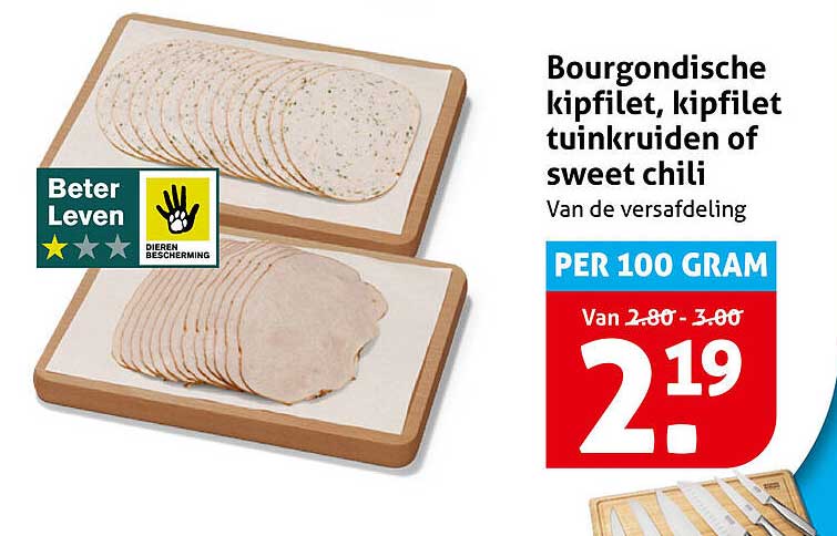 Bourgondische kipfilet, kipfilet tuinkruiden of sweet chili
