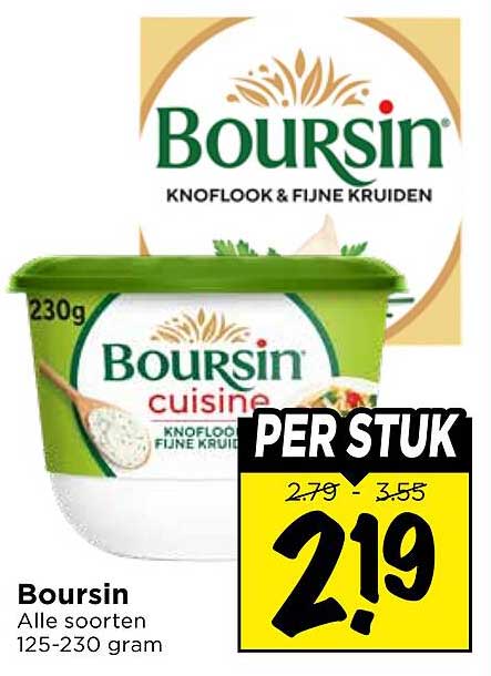 Boursin Alle soorten 125-230 gram PER STUK