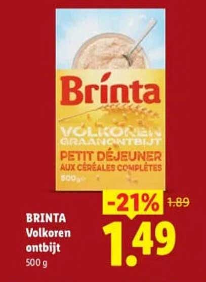 BRINTA Volkoren ontbijt 500 g -21%