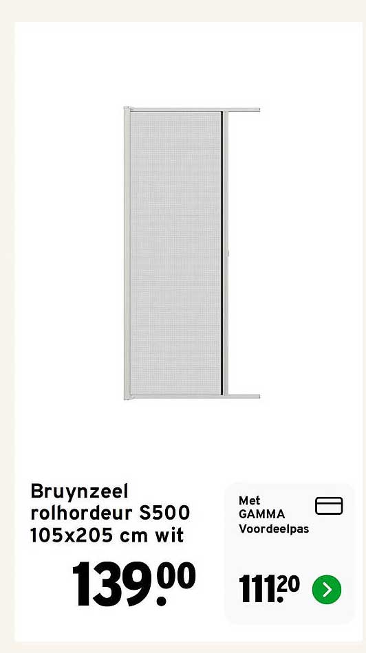 Bruynzeel rolhordeur S500 105x205 cm wit