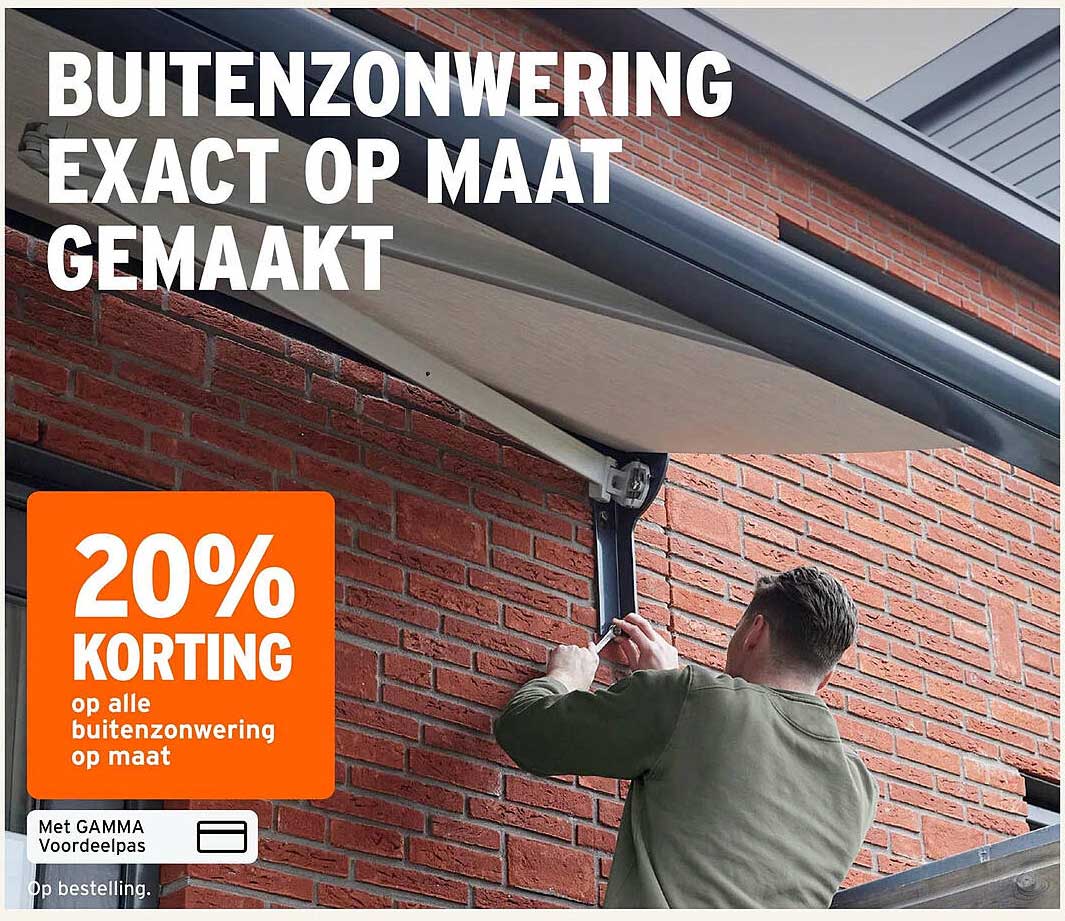 BUITENZONWERING EXACT OP MAAT GEMAAKT 20% KORTING