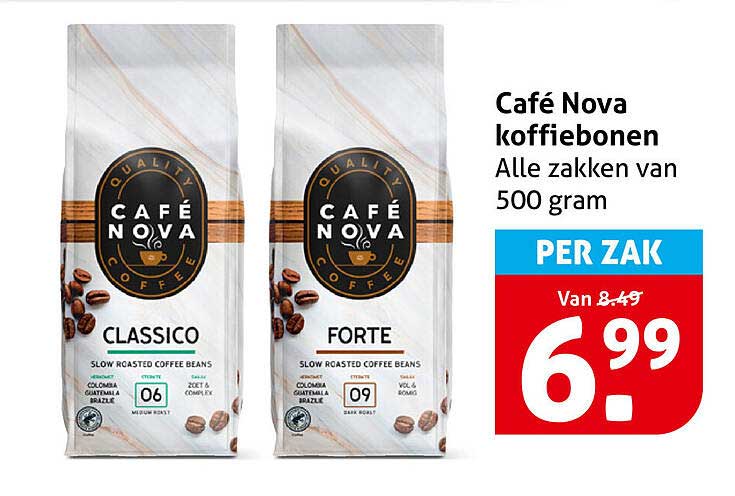Café Nova koffiebonen Alle zakken van 500 gram PER ZAK