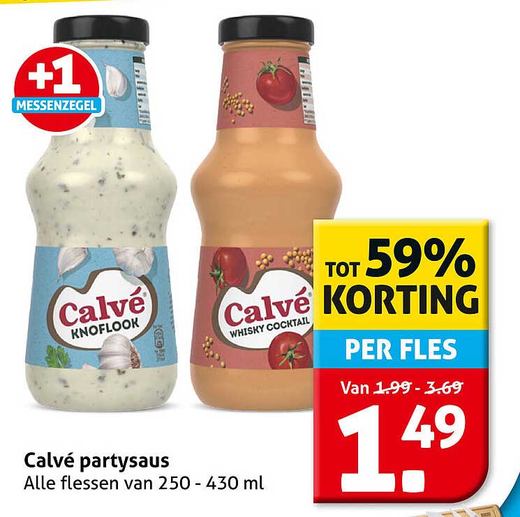 Calvé partysaus Alle flessen van 250 - 430 ml