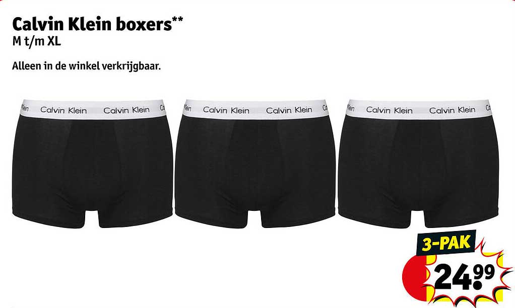 Calvin Klein boxers** M t/m XL 3-PAK