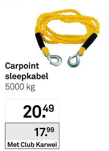 Carpoint sleepkabel 5000 kg