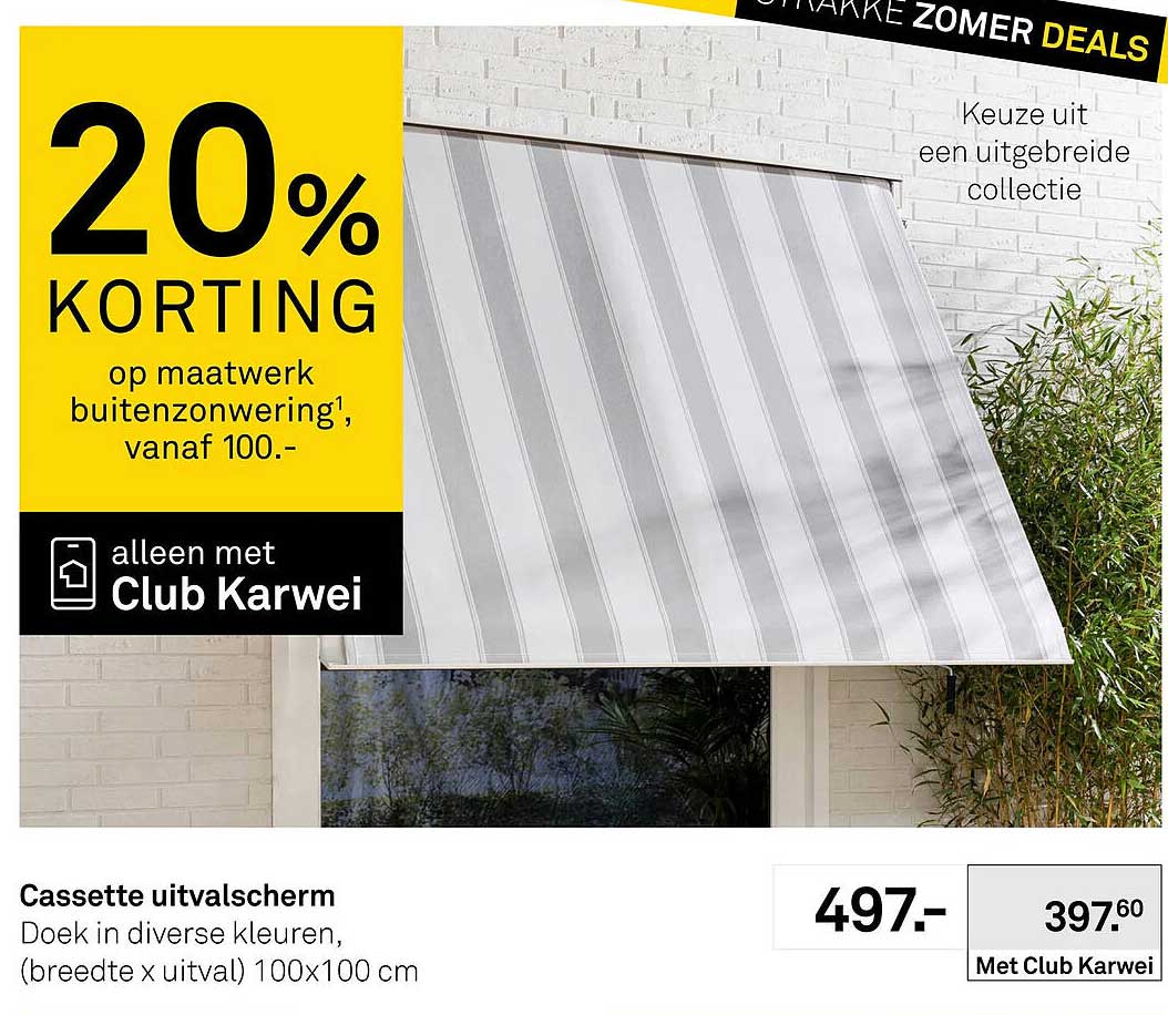 Cassette uitvalscherm 20% korting
