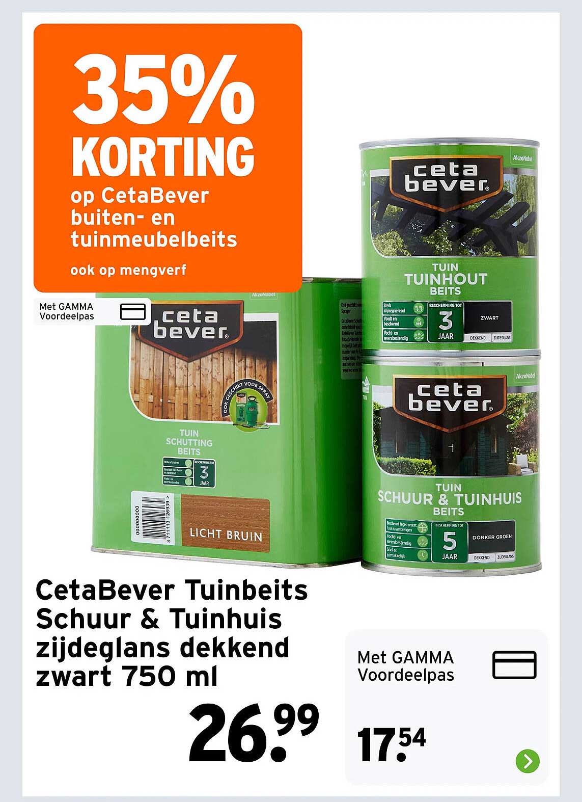 CetaBever Tuinbeits Schuur & Tuinhuis zijdeglans dekkend zwart 750 ml 35% KORTING